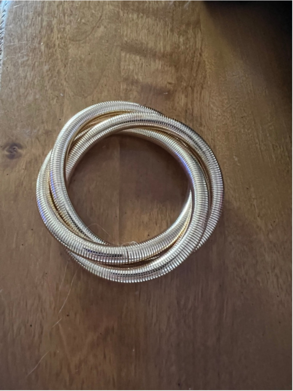 New Gold Tone Coil Bracelet One Size